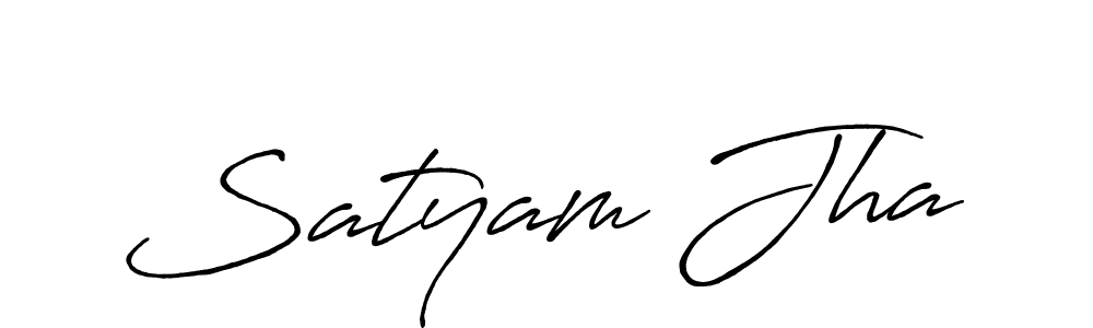 Satyam Jha stylish signature style. Best Handwritten Sign (Antro_Vectra_Bolder) for my name. Handwritten Signature Collection Ideas for my name Satyam Jha. Satyam Jha signature style 7 images and pictures png