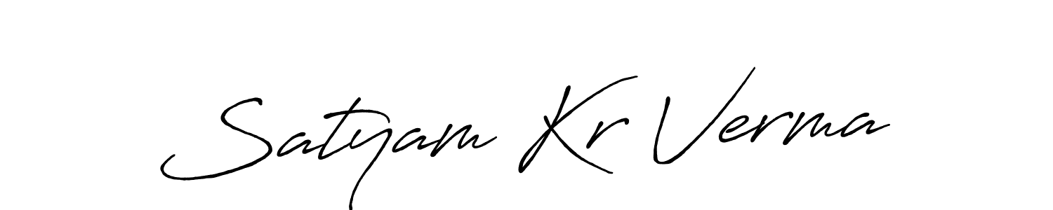 You should practise on your own different ways (Antro_Vectra_Bolder) to write your name (Satyam Kr Verma) in signature. don't let someone else do it for you. Satyam Kr Verma signature style 7 images and pictures png