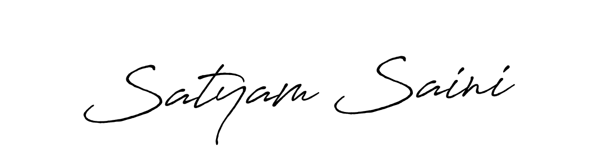The best way (Antro_Vectra_Bolder) to make a short signature is to pick only two or three words in your name. The name Satyam Saini include a total of six letters. For converting this name. Satyam Saini signature style 7 images and pictures png