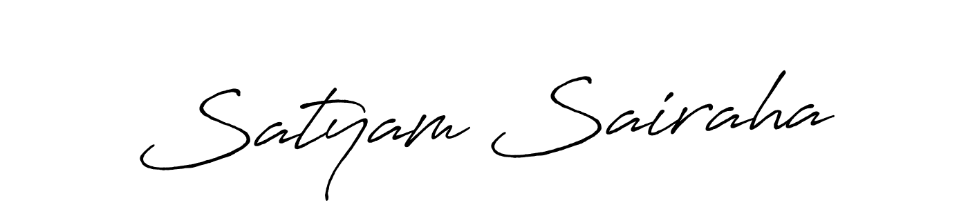 Use a signature maker to create a handwritten signature online. With this signature software, you can design (Antro_Vectra_Bolder) your own signature for name Satyam Sairaha. Satyam Sairaha signature style 7 images and pictures png