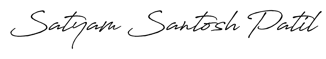 Download transparent PNG signature for name Satyam Santosh Patil styled with Antro_Vectra_Bolder font. Ready to paste directly into PDF and Word agreements. Satyam Santosh Patil signature style 7 images and pictures png