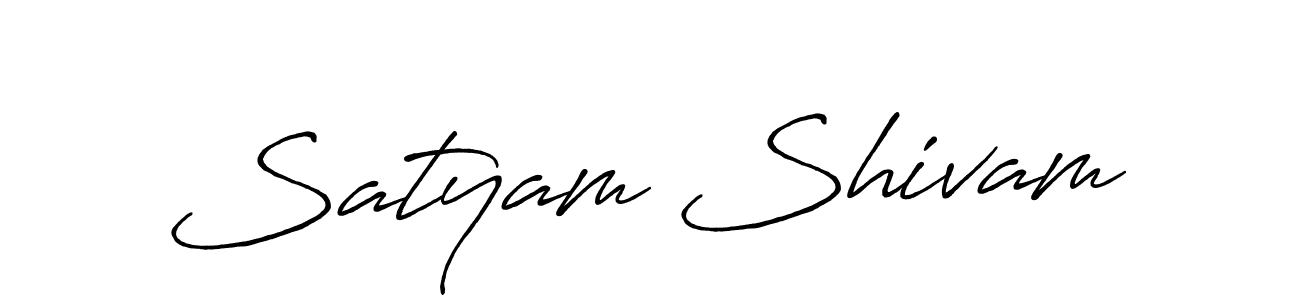 Satyam Shivam stylish signature style. Best Handwritten Sign (Antro_Vectra_Bolder) for my name. Handwritten Signature Collection Ideas for my name Satyam Shivam. Satyam Shivam signature style 7 images and pictures png