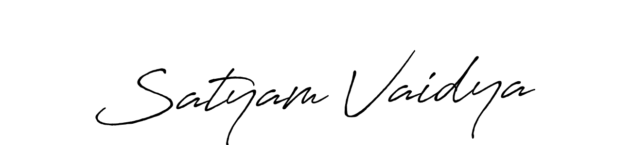 Design your own signature with our free online signature maker. With this signature software, you can create a handwritten (Antro_Vectra_Bolder) signature for name Satyam Vaidya. Satyam Vaidya signature style 7 images and pictures png