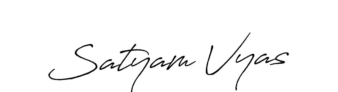 Use a signature maker to create a handwritten signature online. With this signature software, you can design (Antro_Vectra_Bolder) your own signature for name Satyam Vyas. Satyam Vyas signature style 7 images and pictures png