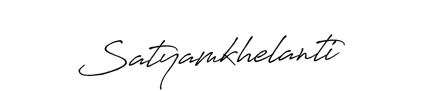 The best way (Antro_Vectra_Bolder) to make a short signature is to pick only two or three words in your name. The name Satyamkhelanti include a total of six letters. For converting this name. Satyamkhelanti signature style 7 images and pictures png