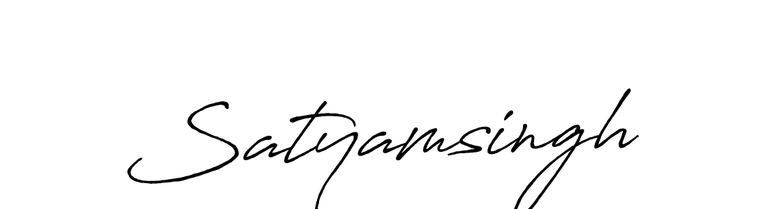 Make a beautiful signature design for name Satyamsingh. With this signature (Antro_Vectra_Bolder) style, you can create a handwritten signature for free. Satyamsingh signature style 7 images and pictures png