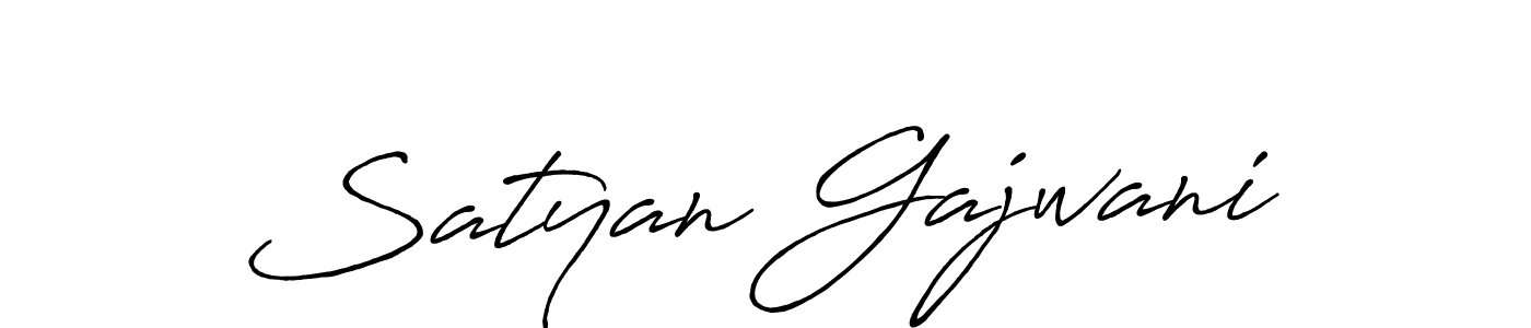 Make a beautiful signature design for name Satyan Gajwani. With this signature (Antro_Vectra_Bolder) style, you can create a handwritten signature for free. Satyan Gajwani signature style 7 images and pictures png