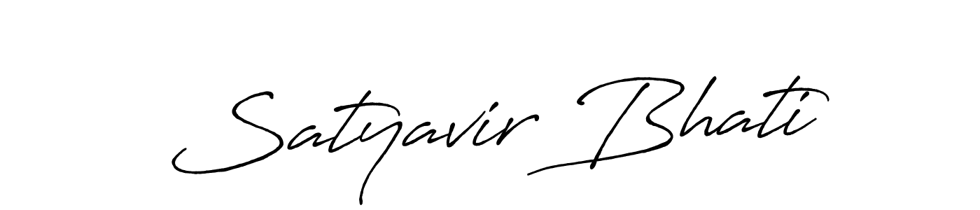 Make a beautiful signature design for name Satyavir Bhati. With this signature (Antro_Vectra_Bolder) style, you can create a handwritten signature for free. Satyavir Bhati signature style 7 images and pictures png