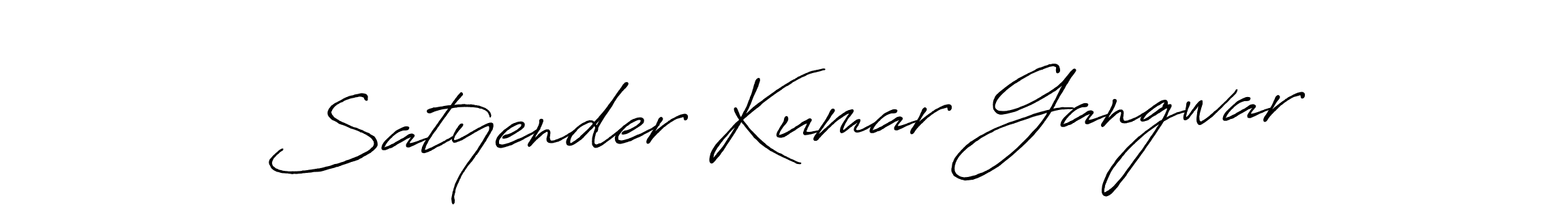 Create a beautiful signature design for name Satyender Kumar Gangwar. With this signature (Antro_Vectra_Bolder) fonts, you can make a handwritten signature for free. Satyender Kumar Gangwar signature style 7 images and pictures png