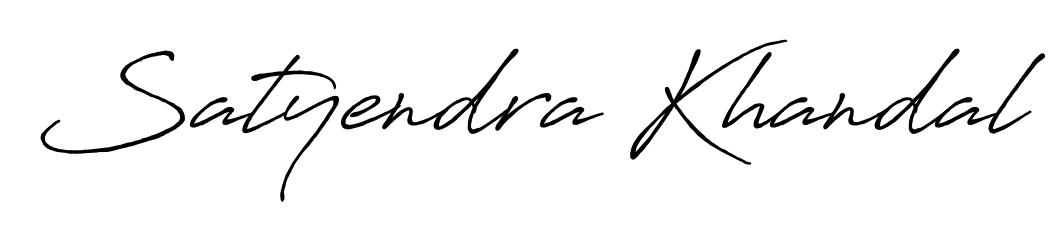 The Antro_Vectra_Bolder typeface gives name Satyendra Khandal a refined look. Suitable for certificates, diplomas, and official verification. Satyendra Khandal signature style 7 images and pictures png