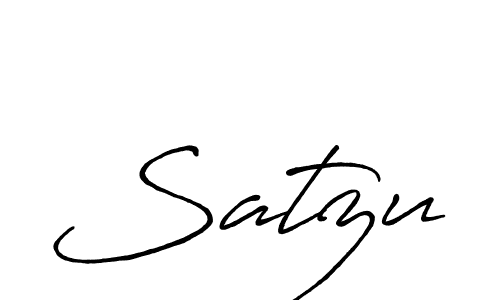 The best way (Antro_Vectra_Bolder) to make a short signature is to pick only two or three words in your name. The name Satzu include a total of six letters. For converting this name. Satzu signature style 7 images and pictures png