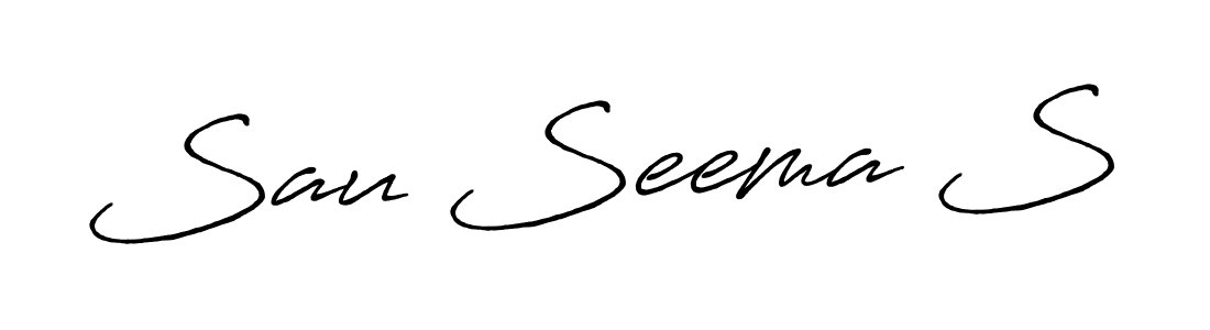 Create a beautiful signature design for name Sau Seema S. With this signature (Antro_Vectra_Bolder) fonts, you can make a handwritten signature for free. Sau Seema S signature style 7 images and pictures png