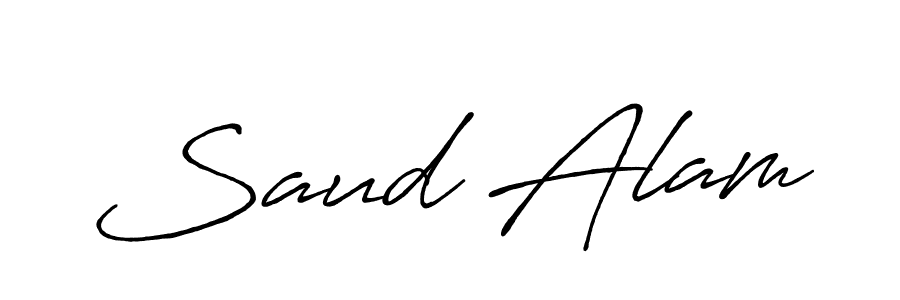 How to make Saud Alam name signature. Use Antro_Vectra_Bolder style for creating short signs online. This is the latest handwritten sign. Saud Alam signature style 7 images and pictures png
