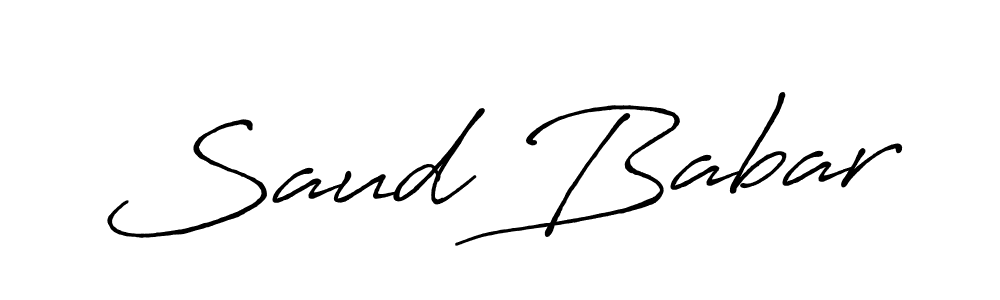 Make a beautiful signature design for name Saud Babar. Use this online signature maker to create a handwritten signature for free. Saud Babar signature style 7 images and pictures png