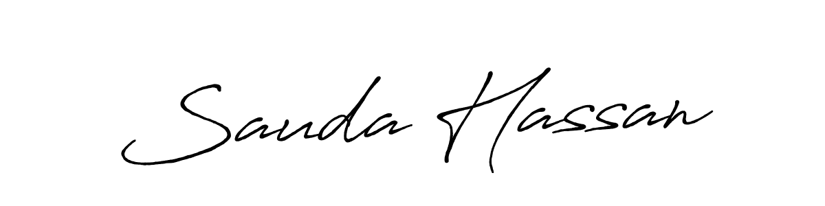 Antro_Vectra_Bolder is a professional signature style that is perfect for those who want to add a touch of class to their signature. It is also a great choice for those who want to make their signature more unique. Get Sauda Hassan name to fancy signature for free. Sauda Hassan signature style 7 images and pictures png