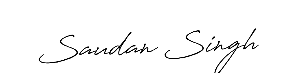 Use a signature maker to create a handwritten signature online. With this signature software, you can design (Antro_Vectra_Bolder) your own signature for name Saudan Singh. Saudan Singh signature style 7 images and pictures png
