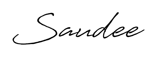 Designed for modern professionals: Saudee name signature crafted with Antro_Vectra_Bolder script. Ready for digital PDF workflows. Saudee signature style 7 images and pictures png