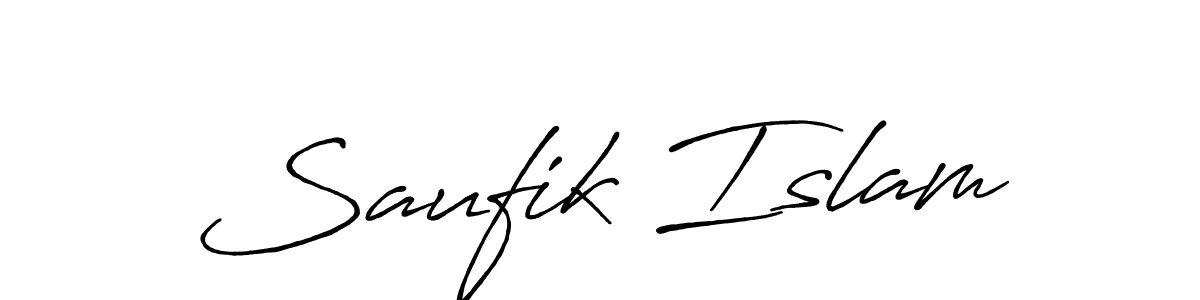 How to make Saufik Islam name signature. Use Antro_Vectra_Bolder style for creating short signs online. This is the latest handwritten sign. Saufik Islam signature style 7 images and pictures png