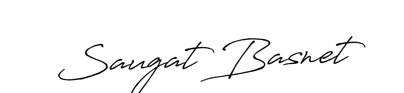 Make a beautiful signature design for name Saugat Basnet. With this signature (Antro_Vectra_Bolder) style, you can create a handwritten signature for free. Saugat Basnet signature style 7 images and pictures png