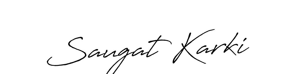 Also we have Saugat Karki name is the best signature style. Create professional handwritten signature collection using Antro_Vectra_Bolder autograph style. Saugat Karki signature style 7 images and pictures png