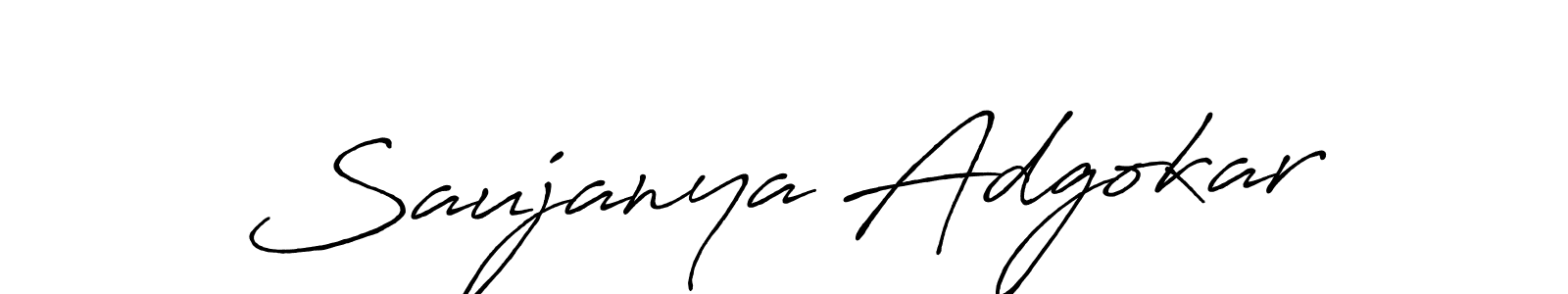 The best way (Antro_Vectra_Bolder) to make a short signature is to pick only two or three words in your name. The name Saujanya Adgokar include a total of six letters. For converting this name. Saujanya Adgokar signature style 7 images and pictures png