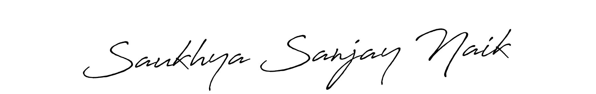 The best way (Antro_Vectra_Bolder) to make a short signature is to pick only two or three words in your name. The name Saukhya Sanjay Naik include a total of six letters. For converting this name. Saukhya Sanjay Naik signature style 7 images and pictures png