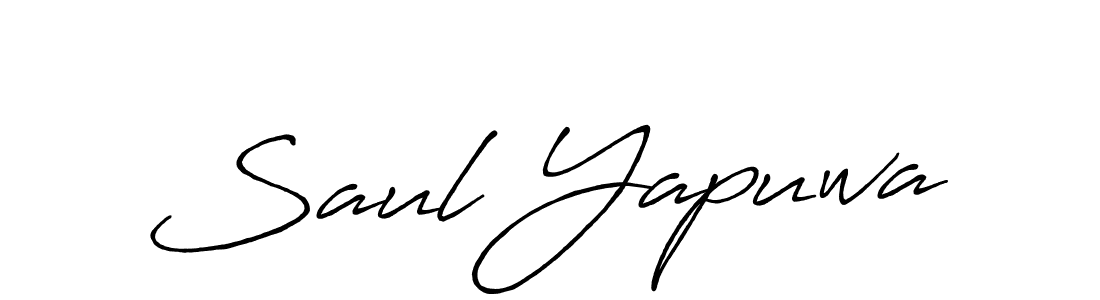 Make a short Saul Yapuwa signature style. Manage your documents anywhere anytime using Antro_Vectra_Bolder. Create and add eSignatures, submit forms, share and send files easily. Saul Yapuwa signature style 7 images and pictures png