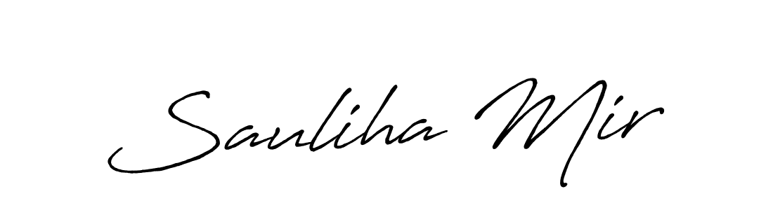 How to make Sauliha Mir name signature. Use Antro_Vectra_Bolder style for creating short signs online. This is the latest handwritten sign. Sauliha Mir signature style 7 images and pictures png