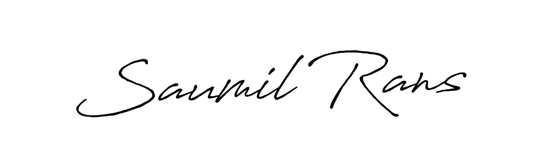 How to make Saumil Rans name signature. Use Antro_Vectra_Bolder style for creating short signs online. This is the latest handwritten sign. Saumil Rans signature style 7 images and pictures png