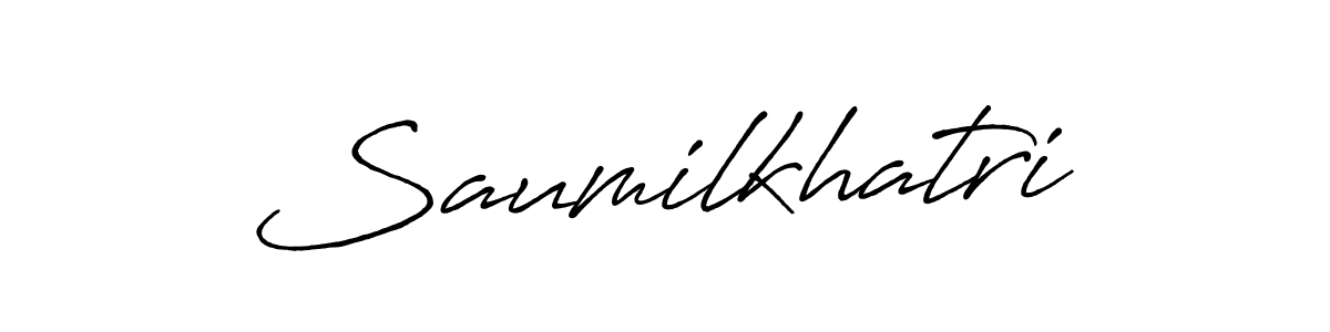 Design your own signature with our free online signature maker. With this signature software, you can create a handwritten (Antro_Vectra_Bolder) signature for name Saumilkhatri. Saumilkhatri signature style 7 images and pictures png