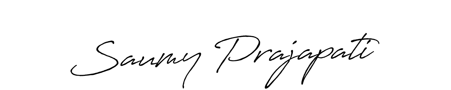 Design your own signature with our free online signature maker. With this signature software, you can create a handwritten (Antro_Vectra_Bolder) signature for name Saumy Prajapati. Saumy Prajapati signature style 7 images and pictures png