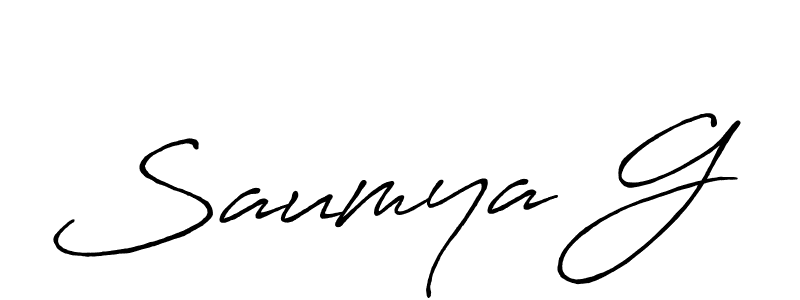 Create a beautiful signature design for name Saumya G. With this signature (Antro_Vectra_Bolder) fonts, you can make a handwritten signature for free. Saumya G signature style 7 images and pictures png