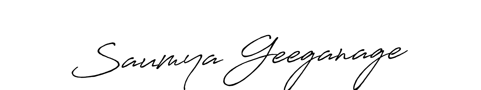 Create a beautiful signature design for name Saumya Geeganage. With this signature (Antro_Vectra_Bolder) fonts, you can make a handwritten signature for free. Saumya Geeganage signature style 7 images and pictures png