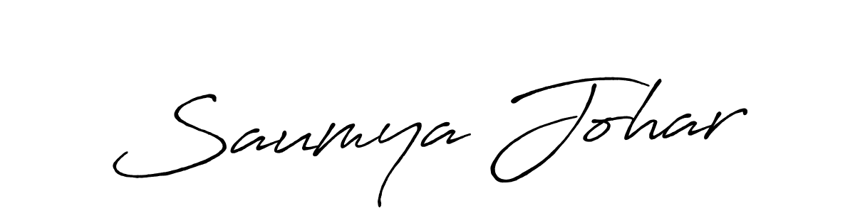 Make a beautiful signature design for name Saumya Johar. With this signature (Antro_Vectra_Bolder) style, you can create a handwritten signature for free. Saumya Johar signature style 7 images and pictures png