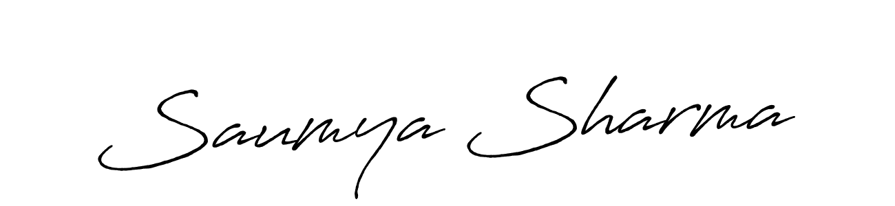 The best way (Antro_Vectra_Bolder) to make a short signature is to pick only two or three words in your name. The name Saumya Sharma include a total of six letters. For converting this name. Saumya Sharma signature style 7 images and pictures png