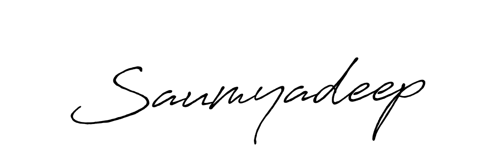 Make a beautiful signature design for name Saumyadeep. With this signature (Antro_Vectra_Bolder) style, you can create a handwritten signature for free. Saumyadeep signature style 7 images and pictures png