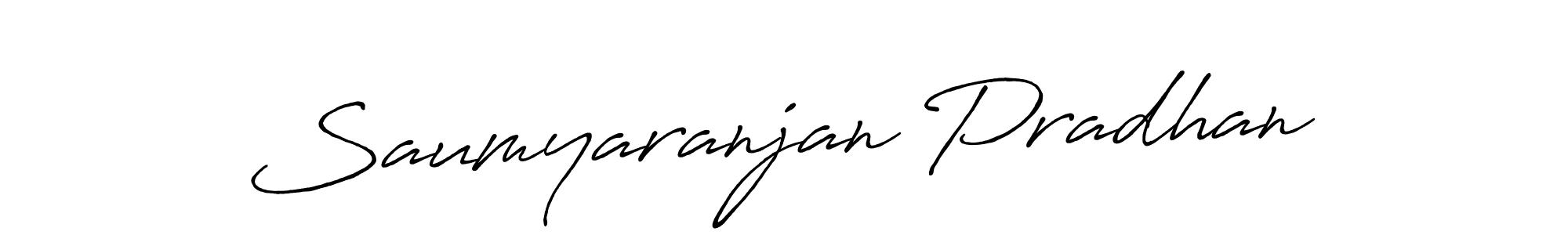 Create a beautiful signature design for name Saumyaranjan Pradhan. With this signature (Antro_Vectra_Bolder) fonts, you can make a handwritten signature for free. Saumyaranjan Pradhan signature style 7 images and pictures png