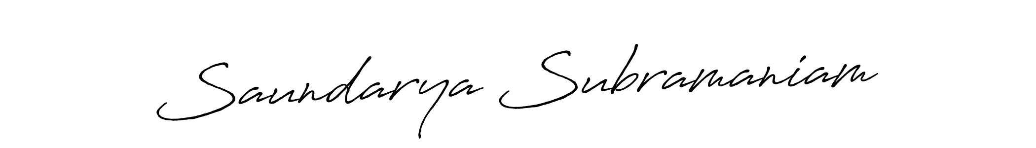 Saundarya Subramaniam stylish signature style. Best Handwritten Sign (Antro_Vectra_Bolder) for my name. Handwritten Signature Collection Ideas for my name Saundarya Subramaniam. Saundarya Subramaniam signature style 7 images and pictures png