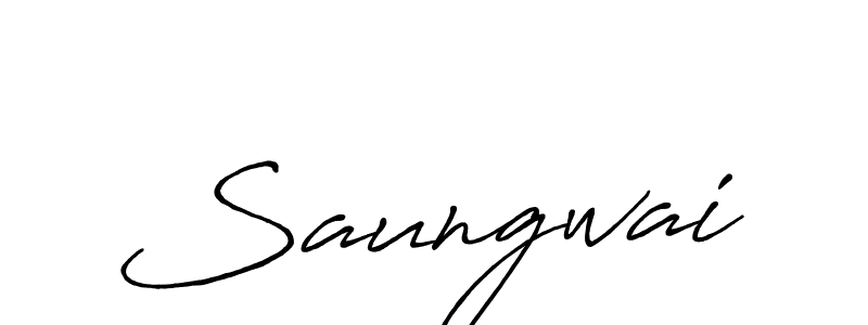 Make a beautiful signature design for name Saungwai. With this signature (Antro_Vectra_Bolder) style, you can create a handwritten signature for free. Saungwai signature style 7 images and pictures png