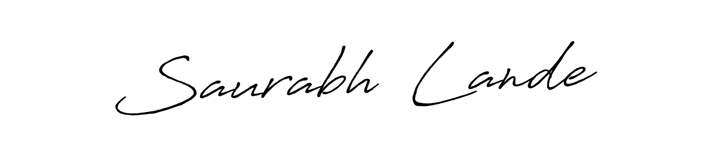 You can use this online signature creator to create a handwritten signature for the name Saurabh  Lande. This is the best online autograph maker. Saurabh  Lande signature style 7 images and pictures png
