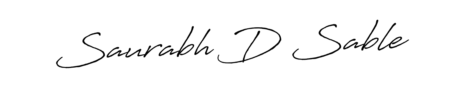 Saurabh D Sable stylish signature style. Best Handwritten Sign (Antro_Vectra_Bolder) for my name. Handwritten Signature Collection Ideas for my name Saurabh D Sable. Saurabh D Sable signature style 7 images and pictures png