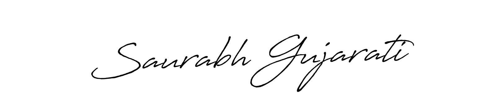 How to make Saurabh Gujarati name signature. Use Antro_Vectra_Bolder style for creating short signs online. This is the latest handwritten sign. Saurabh Gujarati signature style 7 images and pictures png