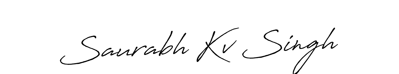 Similarly Antro_Vectra_Bolder is the best handwritten signature design. Signature creator online .You can use it as an online autograph creator for name Saurabh Kv Singh. Saurabh Kv Singh signature style 7 images and pictures png