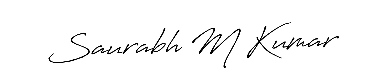 if you are searching for the best signature style for your name Saurabh M Kumar. so please give up your signature search. here we have designed multiple signature styles  using Antro_Vectra_Bolder. Saurabh M Kumar signature style 7 images and pictures png