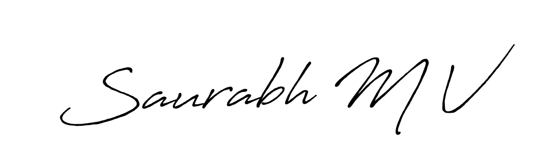Make a beautiful signature design for name Saurabh M V. Use this online signature maker to create a handwritten signature for free. Saurabh M V signature style 7 images and pictures png