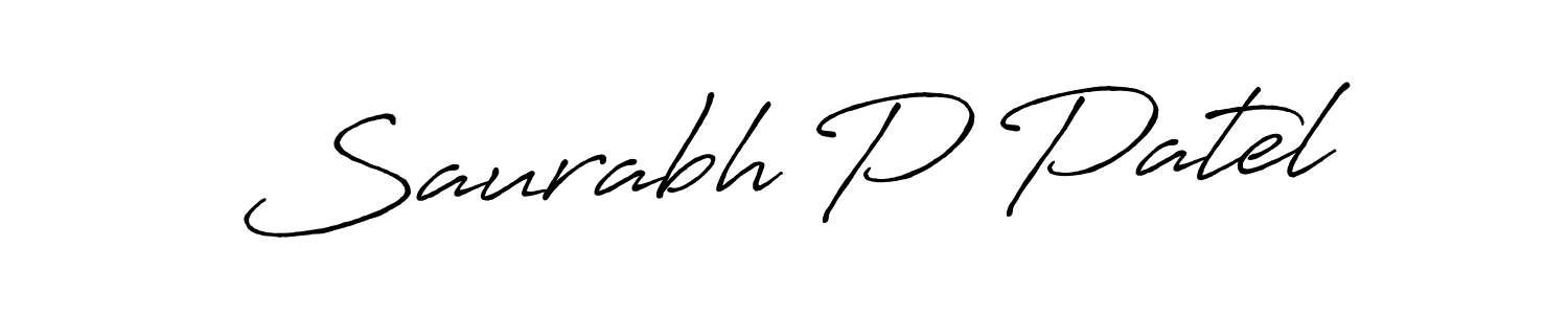 Design your own signature with our free online signature maker. With this signature software, you can create a handwritten (Antro_Vectra_Bolder) signature for name Saurabh P Patel. Saurabh P Patel signature style 7 images and pictures png