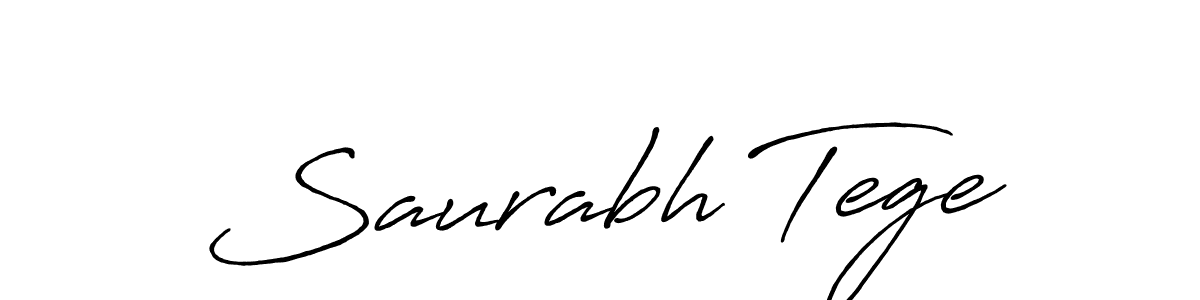 Make a beautiful signature design for name Saurabh Tege. With this signature (Antro_Vectra_Bolder) style, you can create a handwritten signature for free. Saurabh Tege signature style 7 images and pictures png