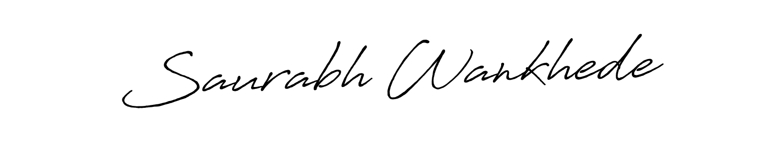 Create a beautiful signature design for name Saurabh Wankhede. With this signature (Antro_Vectra_Bolder) fonts, you can make a handwritten signature for free. Saurabh Wankhede signature style 7 images and pictures png