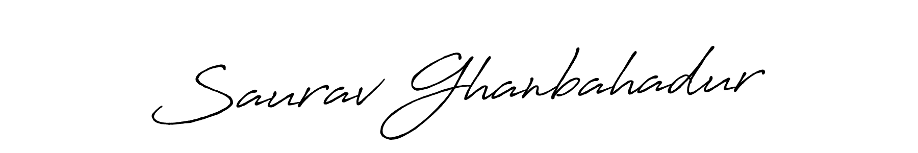 Saurav Ghanbahadur stylish signature style. Best Handwritten Sign (Antro_Vectra_Bolder) for my name. Handwritten Signature Collection Ideas for my name Saurav Ghanbahadur. Saurav Ghanbahadur signature style 7 images and pictures png