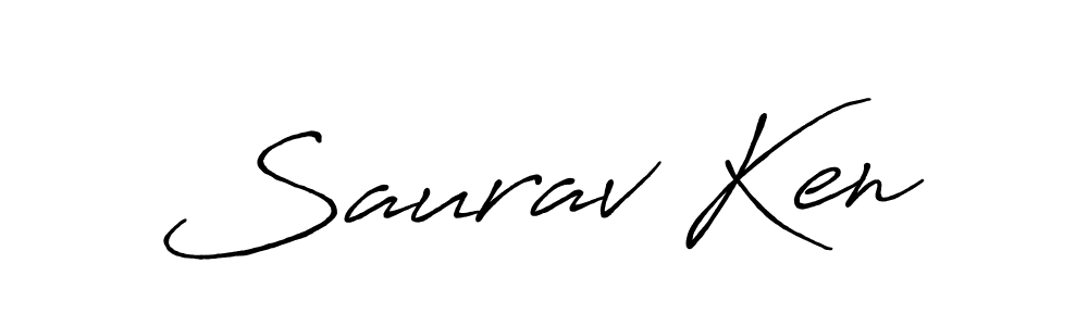How to make Saurav Ken name signature. Use Antro_Vectra_Bolder style for creating short signs online. This is the latest handwritten sign. Saurav Ken signature style 7 images and pictures png